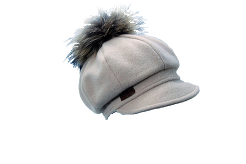 Pelzbommel Schildmütze II in Creme